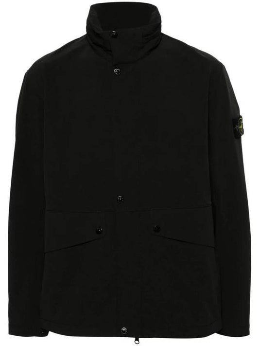 Logo Light Soft Shell Jacket Black - STONE ISLAND - BALAAN 1