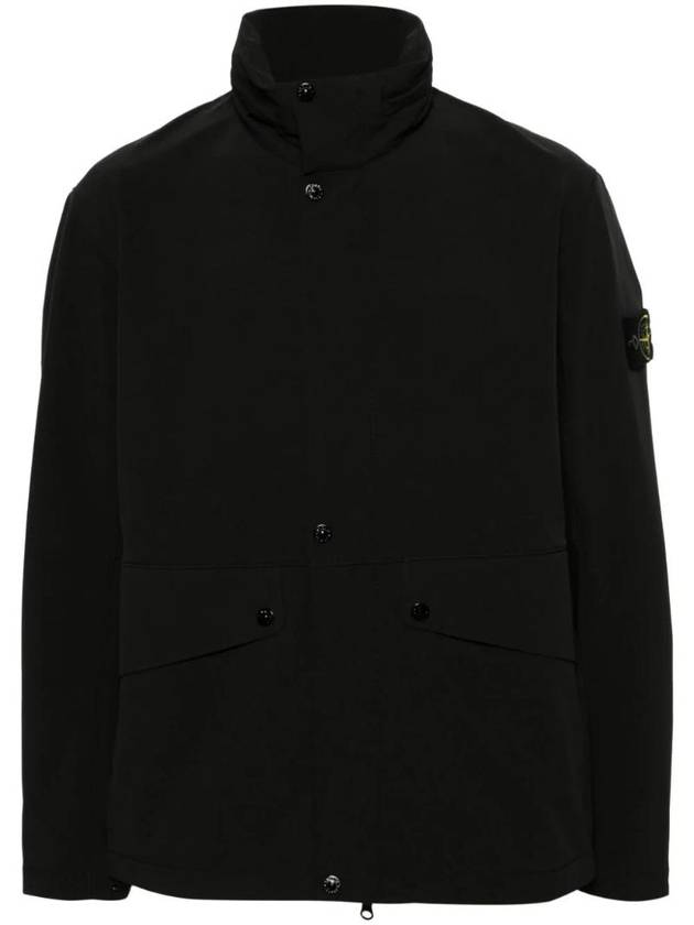 Logo Light Soft Shell Jacket Black - STONE ISLAND - BALAAN 1