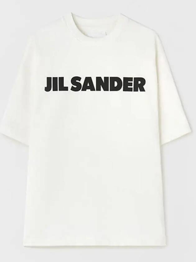 Men's Logo Printing Oversized Short Sleeve T-Shirt White - JIL SANDER - BALAAN 3