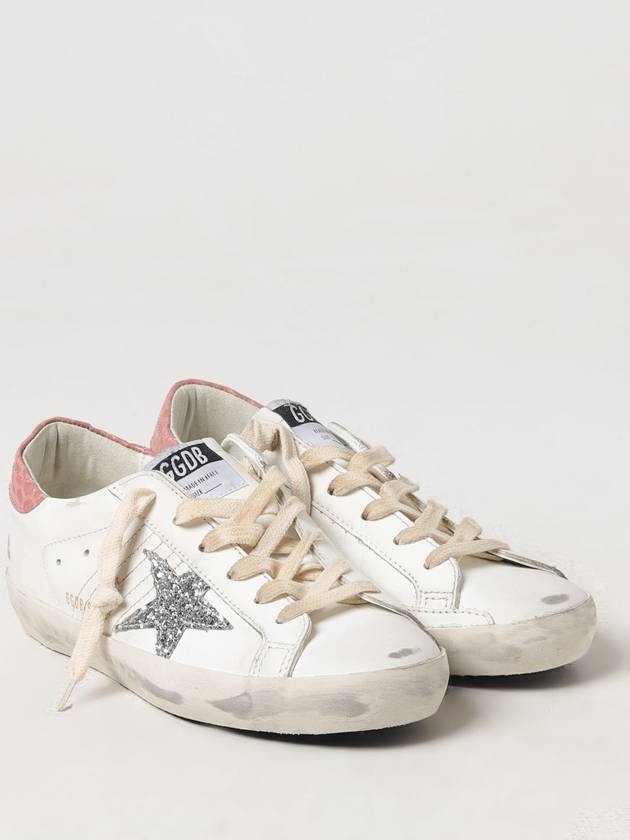 Superstar Pink Tab Leather Low Top Sneakers White - GOLDEN GOOSE - BALAAN 3