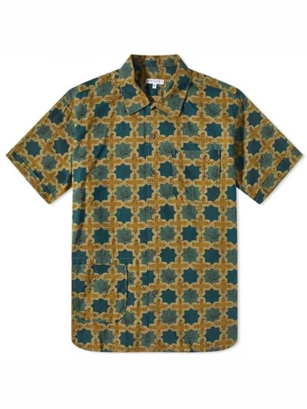 Camp Shirt Olive Cotton Cross Batik MP021 SW005 - ENGINEERED GARMENTS - BALAAN 1