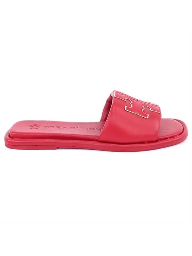 Double T Slide Slippers Red - TORY BURCH - BALAAN.