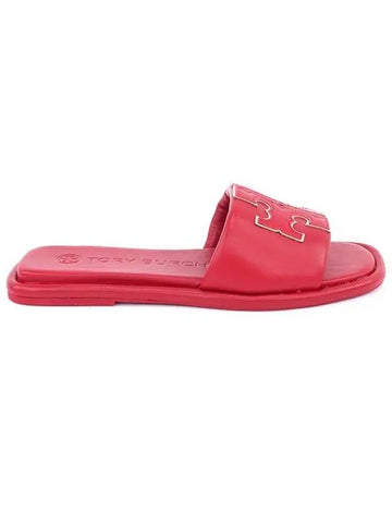 Double T Slide Slippers Red - TORY BURCH - BALAAN.