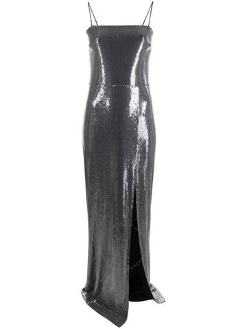 Rotate Square Neck Sequin-Embellished Long Dress, Brand Size 40 (US Size 6) - ROTATE - BALAAN 1