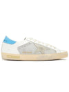 Super Star Leather Suede Low Top Sneakers White Grey Blue - GOLDEN GOOSE - BALAAN 6