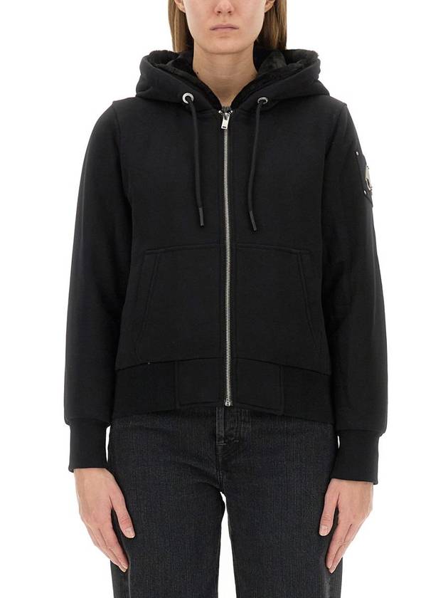 Classic Bunny Zip Up Hoodie Black - MOOSE KNUCKLES - BALAAN 2