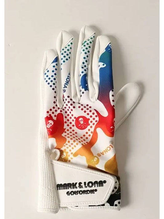 Golf Gloves Left Hand Men Women Rainbow Skull White Rounding - MARK & LONA - BALAAN 2