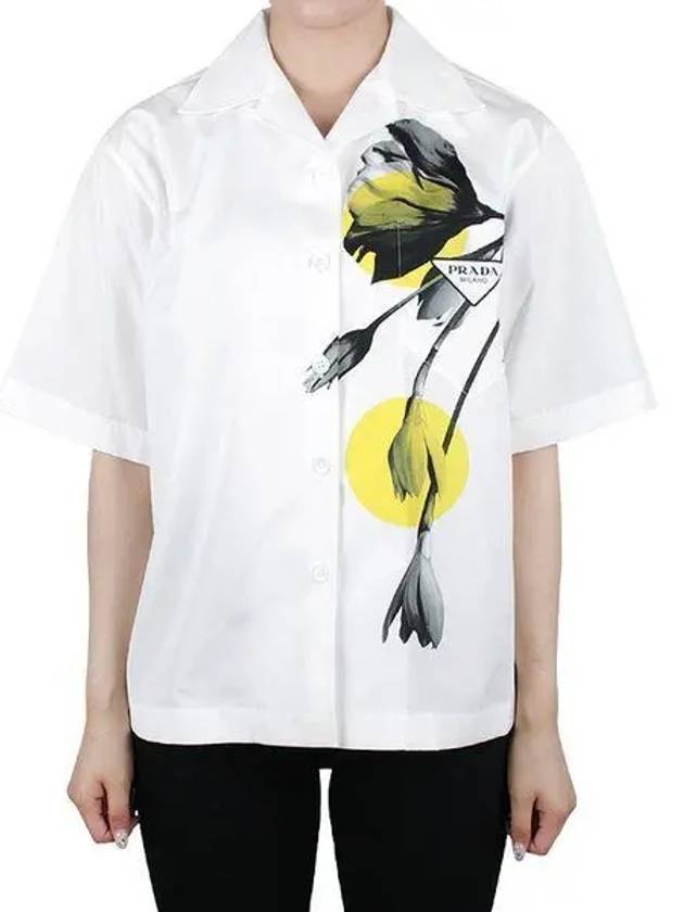 Printed Poplin Pocket Shirt P433BY 10N0 F0009 1106249 - PRADA - BALAAN 1