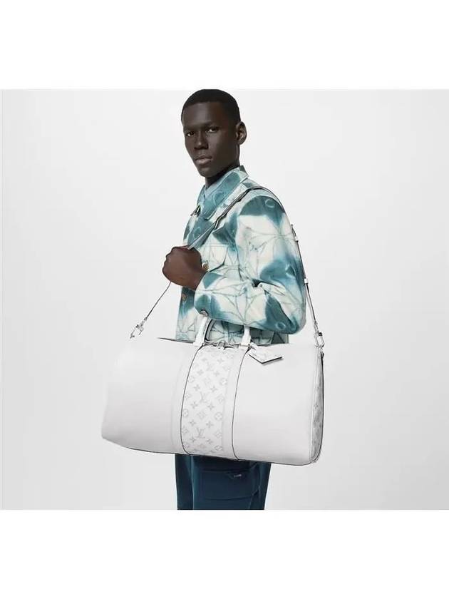 Keepall Bandouliere 50 Duffel Bag White - LOUIS VUITTON - BALAAN 7