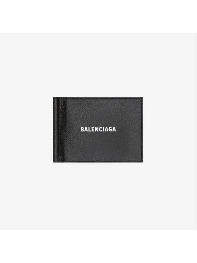 Balenciaga Grained Calfskin Bill Clip Cash Bifold Card Holder Black White Luxray - ETC - BALAAN 3