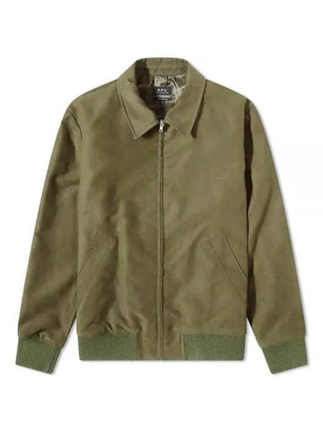 Gilles Embroidered Logo Blouson Jacket Khaki - A.P.C. - BALAAN 1