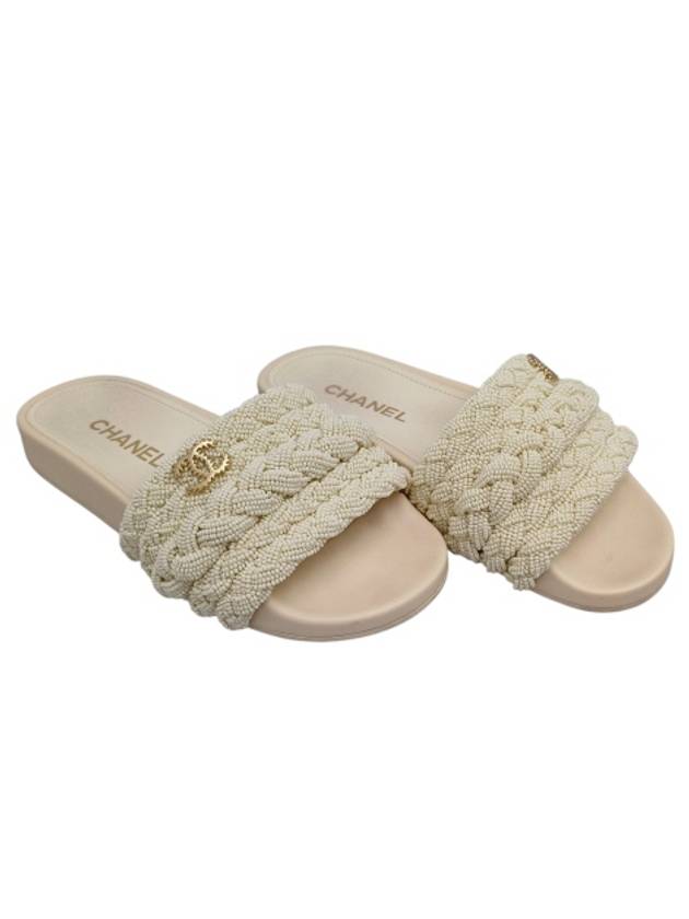 G35696 Ivory Mule Slides - CHANEL - BALAAN 1