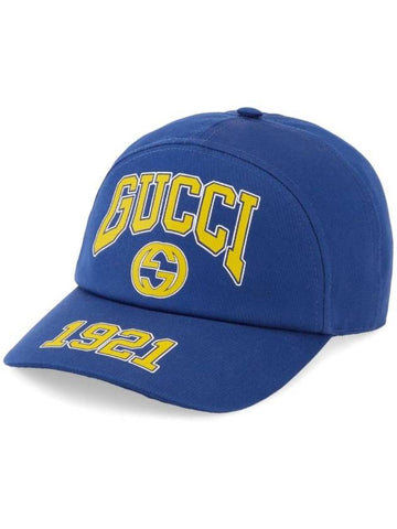 Interlocking G 1921 Base Ball Cap Blue - GUCCI - BALAAN 1