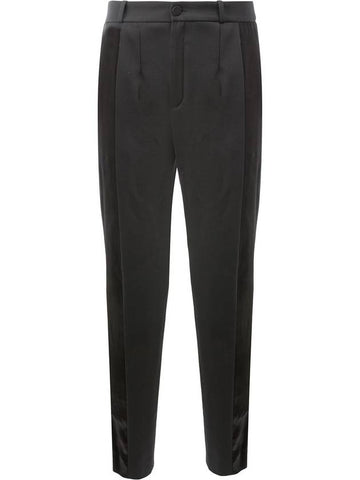 noir satin stripe trousers - LANVIN - BALAAN 1