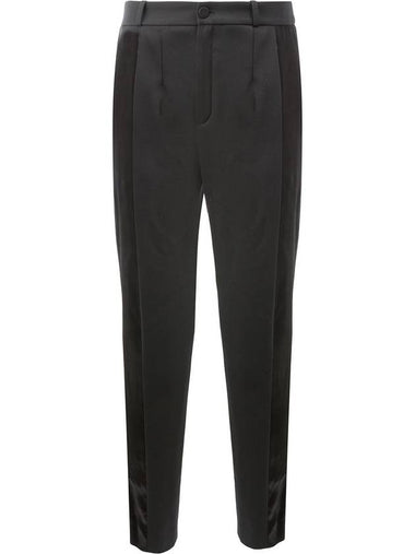 noir satin stripe trousers - LANVIN - BALAAN 1