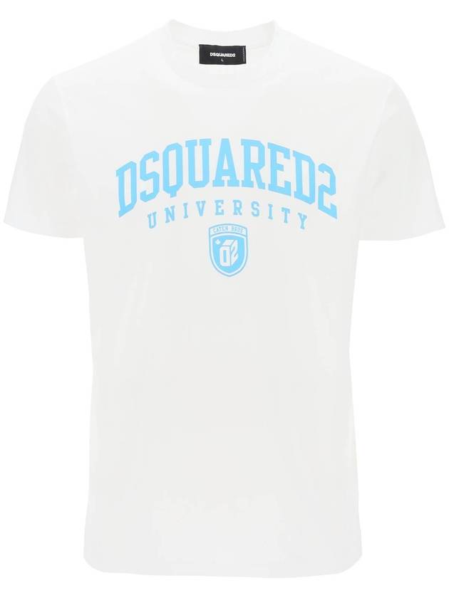 College Print Short Sleeve T-Shirt White - DSQUARED2 - BALAAN 2