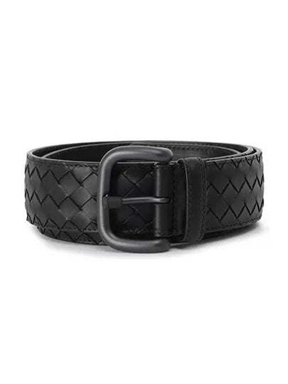 Intrecciato Leather Belt Black - BOTTEGA VENETA - BALAAN 2