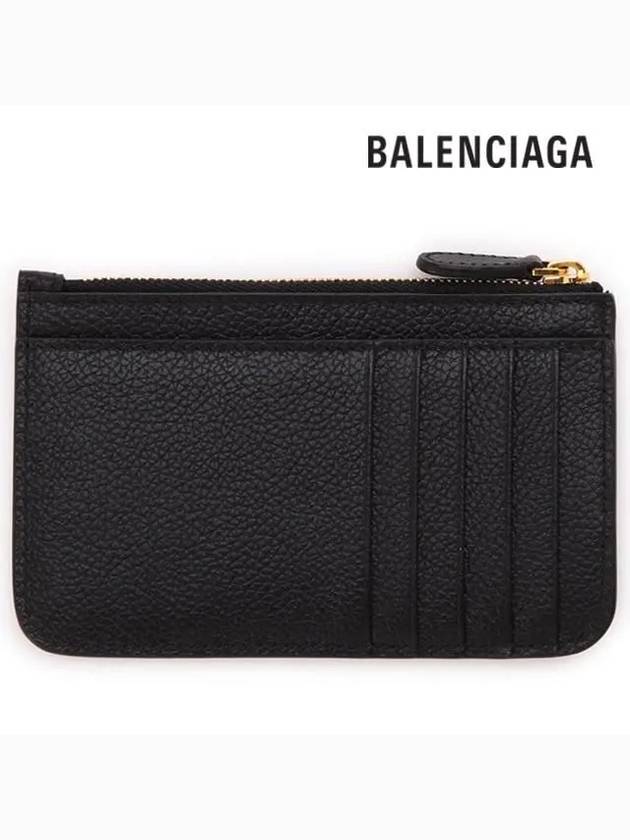 Logo Zipper Card Wallet Black - BALENCIAGA - BALAAN 4