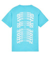 Garment Dyed Lettering One Print Cotton Jersey Short Sleeve T-Shirt Turquoise - STONE ISLAND - BALAAN 3