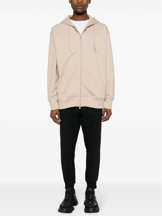 French Terry Zip Up Hoodie Clay Brown - Y-3 - BALAAN 6