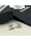 CC Logo Pearl Crystal Earrings Silver - CHANEL - BALAAN 4