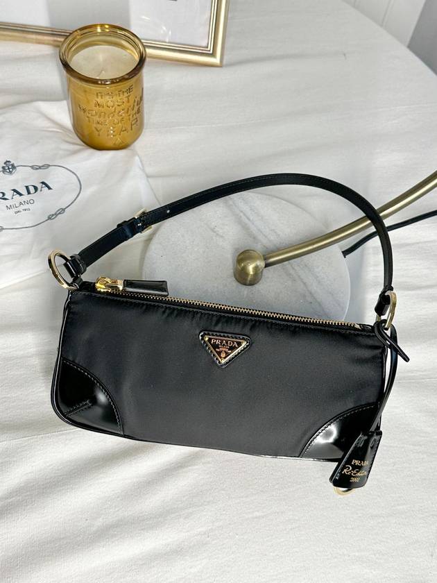 Re-Edition 2002 Re-Nylon Brushed Leather Shoulder Bag Black - PRADA - BALAAN 2