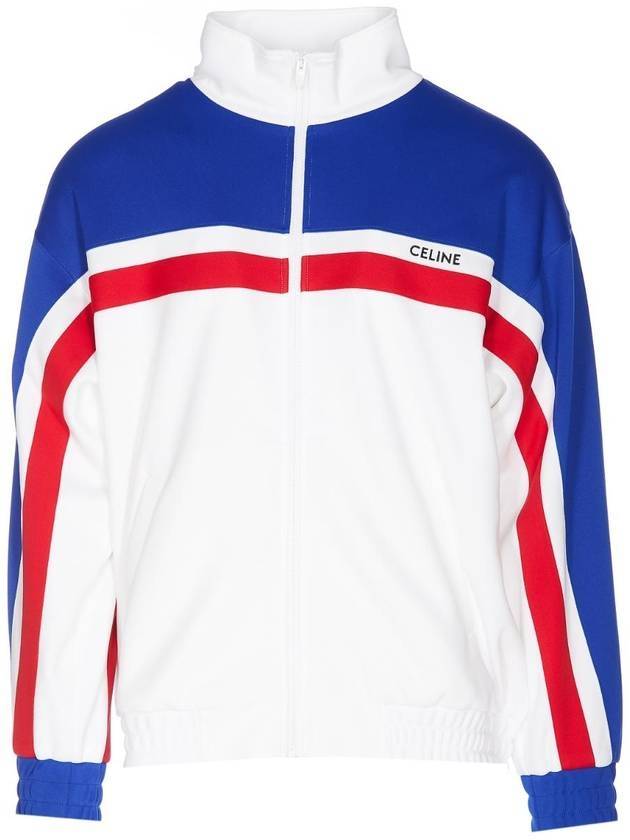 Logo Electric Blue Track Jacket White - CELINE - BALAAN 1