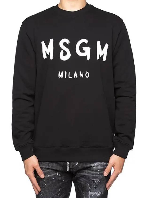 Men s Graffiti Logo Sweatshirt Black 2000MM513 - MSGM - BALAAN 2