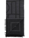 Monogram Wool Cashmere Scarf Black - TOTEME - BALAAN 3