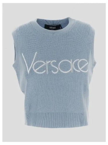 Logo embroidered sleeveless knit 271862 - VERSACE - BALAAN 1