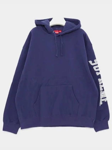 Sleeve side logo sweatshirt hoodie men s FW23SW49 WASHD NAVY 271927 1040598 - SUPREME - BALAAN 1