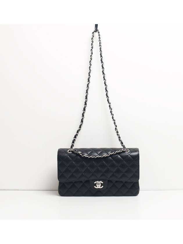 Classic Grained Calfskin Medium Shoulder Bag Black - CHANEL - BALAAN 9