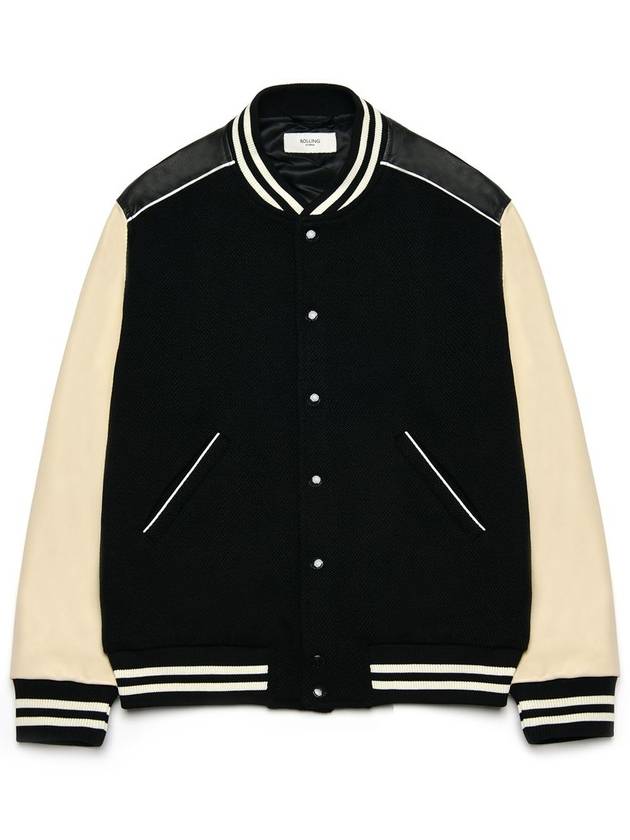 Teddy Wool Bomber Jacket Black - ROLLING STUDIOS - BALAAN 2