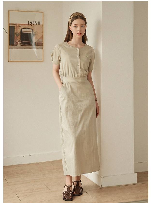 En Armor Cape Layered Banding Long Dress - MICANE - BALAAN 1