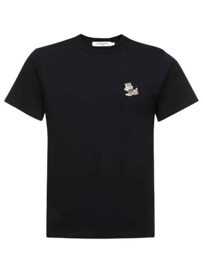 Dressed Fox Patch Classic Short Sleeve T-Shirt Black - MAISON KITSUNE - BALAAN 2