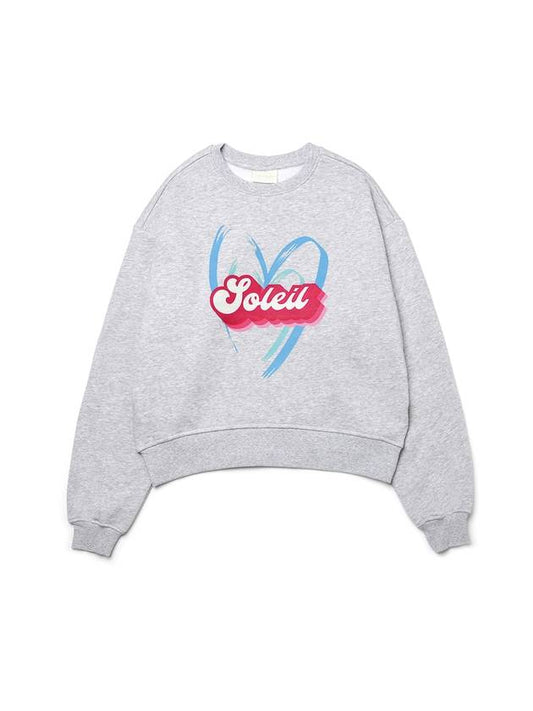 Brushed Options Soleil Patinted Heart Sweat Shirts MELANGE GRAY - LE SOLEIL MATINEE - BALAAN 1