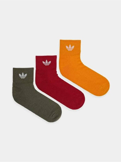 Logo Mid Cut Crew Socks 3 Pack Set Mix Color - ADIDAS - BALAAN 2