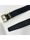 Monogram Square Buckle Leather Belt Black Gold Plated - SAINT LAURENT - BALAAN 5