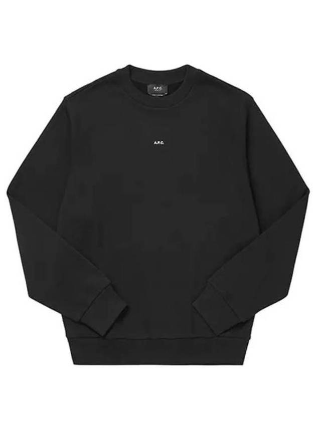 Boxy Micro Logo Sweatshirt Black - A.P.C. - BALAAN 3