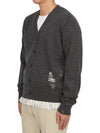 Men's Distressed Cardigan Dark Grey - MAISON MARGIELA - BALAAN 3