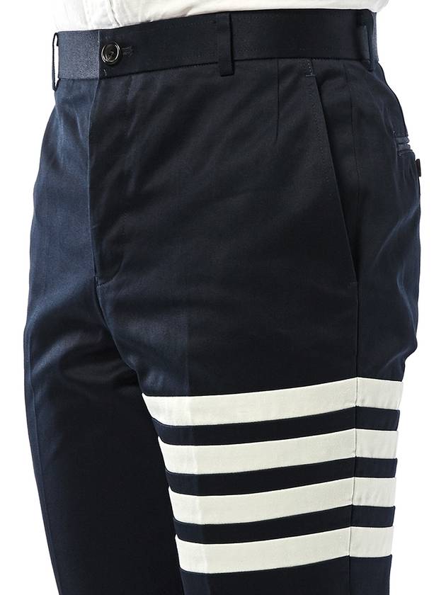 Diagonal Unconstructed Chino Straight Pants Navy - THOM BROWNE - BALAAN 9