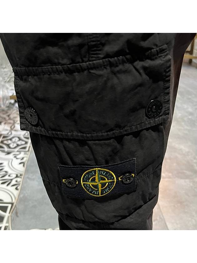 Men's Wappen Patch Cargo Track Pants Black - STONE ISLAND - BALAAN 5