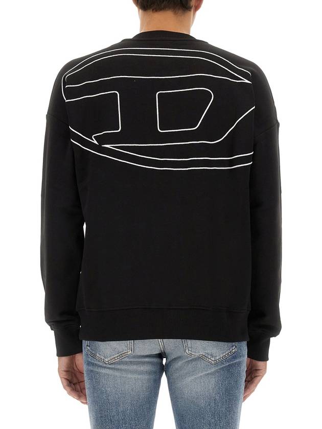 Men's Logo Embroidery Sweatshirt Black - DIESEL - BALAAN 4