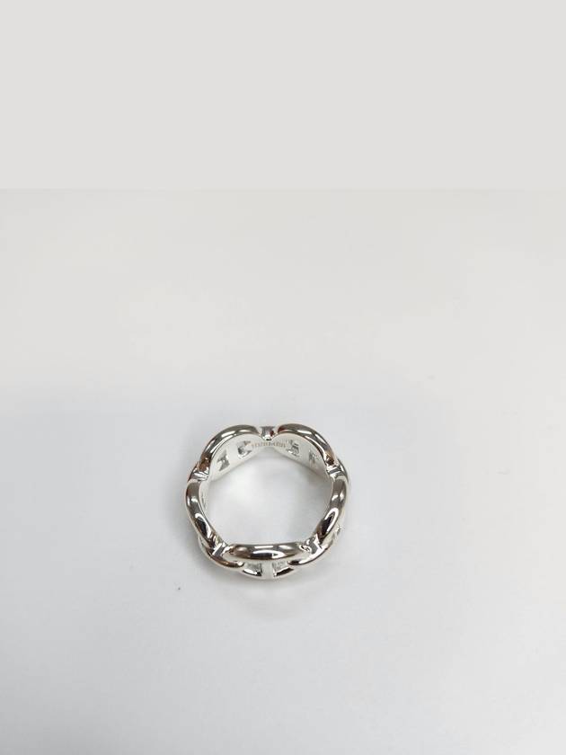 Small Chaine D'Ancre Enchainee Ring Silver - HERMES - BALAAN 3