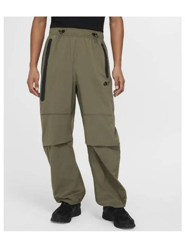 Tech Woven Open Hem Straight Pants Medium Olive - NIKE - BALAAN 1