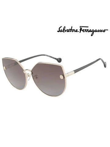 Eyewear Cat Eye Metal Sunglasses Grey - SALVATORE FERRAGAMO - BALAAN 1