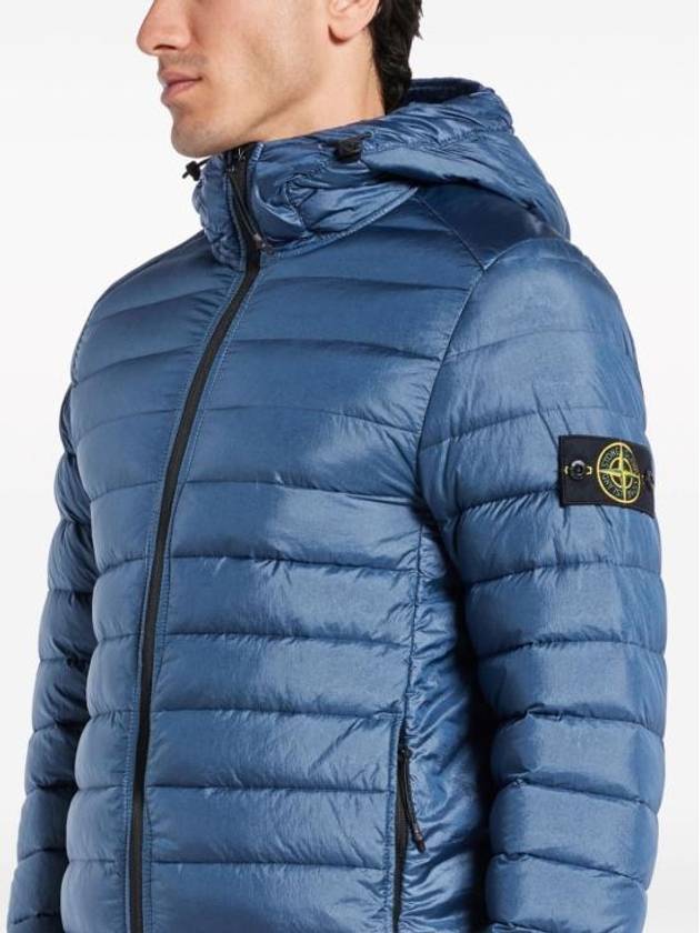 Loom Woven Chambers R Nylon Down TC Light Hoodie Down Jacket Avio Blue - STONE ISLAND - BALAAN 3