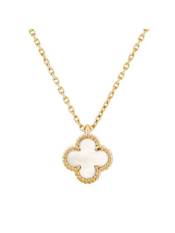 Sweet Alhambra Pendant Necklace Gold White - VANCLEEFARPELS - BALAAN 1