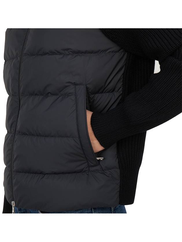 Padded Wool Zip-Up Hoodie Black - MONCLER - BALAAN 10