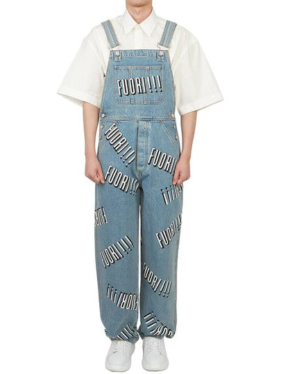 Cotton Dungaree Jeans Blue - GUCCI - BALAAN 2